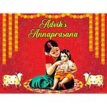 Untumble Annaprasana Ceremony Red Backdrop