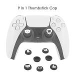 GAMENOPHOBIA 9 Pieces Replacement Thumb Grips Caps Cover Silicone Luminous Analog Controller Joystick Thumb Stick Cap, Compatible with PS5 PS4 PS3 PS2 Xbox 360 Xbox One Controllers