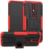 Leyon Red Rubber, Plastic Back Cover For Nokia 7.1