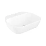 KOHLER SPAN Series Table Top WASH BASIN (White) With Faucet Hole | 536x457x144mm, Rectangle | Ceramic Basin/Sink for Bathroom, Living Room | Table / Counter Top | K-25316IN-0