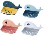 KITCHEN CRAFTOPIA Fish Design Soap Holder - ABS Plastic Soap Stand Holder for Bathroom Kitchen Sink Magic Stickers Wall Mounted Soap Dish Holder Random Color (Pack of 2)