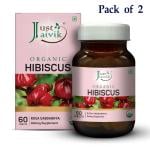 Just Jaivik Organic Hibiscus Tablets 600mg 60 Tablets (Pack of 2)