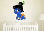 Lanstick Multicolor Cute Little Krishna Image Self Adhesive Wall Sticker 24 inch