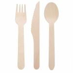 ALU-FRESHH 150 Pieces Disposable Wooden Cutlery Set, Eco-Friendly Biodegradable Utensils for Party, Camping, Picnics, BBQ, Event (50 Forks, 50 Knives, 50 Spoons)