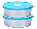 Signoraware Blue Stainless Steel Containers 650Ml (Set Of 2)