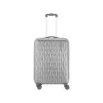 Safari Twister Recessed TSA Lock with Secure (Antitheft) Zipper 8 Wheels 56 Cms Small Cabin Trolley Bag Hard Case Polycarbonate 360 Degree Wheeling System Luggage, Gun Metal