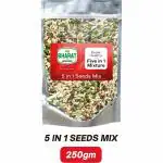 Bharat Super Foods 5 in 1 Premium Raw Mix Seeds for Eating - Sunflower, Pumpkin, Flax, Watermelon &, Muskmelon Seed- All Equal - 250 gm