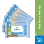 Kara Refreshing Facial Wipes 10 Pulls (Pack of 5) | Wet Wipes for Face With Aloe Vera, Mint & Vitamin E | Cleansing, Hydrating | Paraben & Alcohol-Free