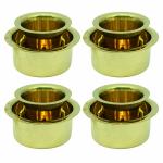 eKitchen Brass Traditional Coffee Dabara Set for Tasting South Indian Filter Coffee (Set Of 4 Pcs)
