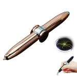 TLISMI Multi-Functional Fidget Pen with LED Light Anxiety Reducer Fingertip Spinning Contraction Rotator Toy Pen Anti-stress Metal Mood Regulator Aid Gyro Ballpoint Pen for Writing Playing (Pack of 1)