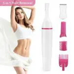 Trendzie Multifunction 5 in 1 Women Hair Removal Electric Shaving Machine I Mini Shaver/Trimmer/Razor (Assorted Color)