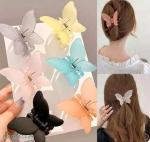 R4A CREATIONS 4 Pieces Beautiful Matte Butterfly Hair Claw Clips for Girls and Women (Multicolour).