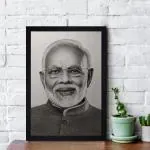INTEXTURE GALLERY 99 Black Frame Narendra Modi Texture Paper Art Print WithoutGlass,Black In White ,Perfect for Home Decor, For Living Room, Bed room, Office, Hotel,wall decoration 20x14| Large. Set of 1 Black In White