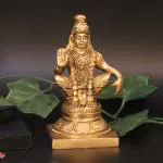 ARTVARKO Handmade Brass Ayyappa Sabarimala Swamy Statue Idol - 13 cm
