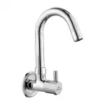 Cliquin Kitchen Sink Faucet with 360 Swivel Spout, Chrome Finish, 10 Year Warranty, Wall Mounted