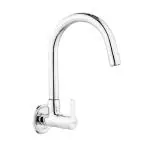 Prestige Fusion Brass Sink cock with Swivel Spout with Wall Flange(Chrome Finish)