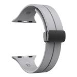RUPELIK (41mm Silicone Megnatic Lock Strap Grey) Soft Silicone iWatch Strap Band Compatible with Apple Watch 41mm 40mm 38mm Magnetic Clasp Adjustable Strap For iWatch Series 7 6 5 4 3 2 1 SE SE (Grey)
