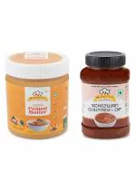 Mr. Kap's Yum Pack of 2 Yummy and Healthy Tasty Classic creamy peanut butter 340 g and Schezwan Chutney 300 g