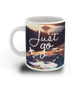 Whats Your Kick Just Go Quotes Printed White Ceramic Coffee Mug 325 ML