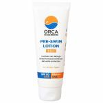 ORCA 3 in 1 Pre Swim Lotion For All Skin Type Protects Skin while Swimming From Chlorine, Salt Water & Sun SPF 50 UVB Sunscreen Oxybenzone Free & Parabeen Free Swimmers Waterproof Pool Cream(Pack Of 1 _ 100 ml)
