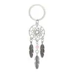 Astroghar Multicolor Dream Catcher Rose Quartz Crystal Key Chain