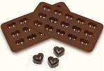 Inditradition Silicone Chocolate Making Mould, Heart Shape, 15 Slots, Food Grade, Brown