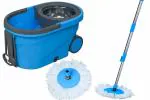 Heli Hub Mop and Bucket with Wringer Set, Spin Mop and Bucket with Wheels for Easy Movement, Floor Cleaning System with Microfiber Mop Refills and Mop Head Mop and Bucket with Wringer Set, Spin Bucket Floor Cleaning ,Rotating Bucket