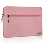 MIKI Laptop Sleeve Bag Shock Resistant 360 degree Protective Nylon Case Super Durable Padded Waterproof Computer Carrying Cover Premium Front Zipper Closure for 17 Inch Laptops for Men & Women (Pink)