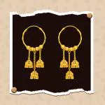 arch fashion Traditional Gold Platted Bali Jumkhi Earrings Collection ERG2084