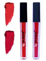 bq BLAQUE Matte Liquid Lip Gloss Combo of 2 Lipstick # 101-109 (8 ml, Orangish Red & Dark Pinkish Red)