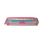 Smily Kiddos Pink Dazzle Polyvinyl Chloride Zipper Pencil Pouch