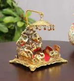 Ghungroo World Handcrafted Antique Gold Color SINGHASAN for Laddu Gopal ji | Lord Swing | SINGHASAN for Ganesh JI | ASANA, PALNA for Krishna