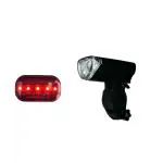 BISCOM 3-in-1 Bicycle Lights Set - Front & Rear LED Bike Lights for Safety and Style | Super Bright, Multi-Function Modes, Universal Fit | AAA Battery Powered