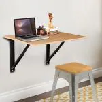 Kawachi Engineered Wood Wall Mount Folding Laptop Study Table Shelf Bracket Table 80x40 cm