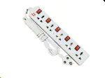 JB Power Electrical Extension Board Five Sockets with Five Individual Rockers Switches with 4 Yard(3.65 Meter) Heavy Duty Power Cord(White, 6 A)