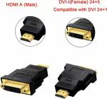 CABLES MASTER HDMI to DVI (24+ 5) Adapter, HDMI Male to DVI-I Female Converter Adaptor (PACK OF 5)