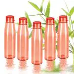 Milton Plastic Red Ripple 1000 Pet Bottle (Set Of 5)