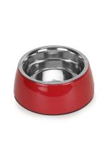 Petblush Basil Royal Yet Noble Red Stainless Steel Food Water Feeding Bowls for Dogs (S)