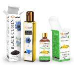 GO WOO Pack of 2 Ylang Ylang Essential Oil and Black Cumin Carrier Oil - 100% Pure & Natural 110 ML