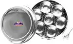 Apeiron Silver Stainless Steel Masala Box (Pack Of 9)