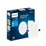 PHILIPS Polycarbonate Astra Sleek 15-Watt Square Led Downlighter Led Ceiling Light for Home and Hall Cut Out: 140 Mm, Color: Cool Day Light, Pack of 1