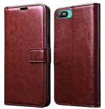 RUPELIK Itel A25 Pro Brown Leather Flip Cover|FLIP CPOVER| MOBILE COVER| BACK COVER| MOBILE CASE| FLIP COVE