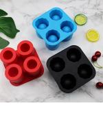 SOCXR 4-Cup Ice Cube Shot Shape Silicone Shooters Glass Freeze Molds Maker Tray Party Bar Tools Ice Shot Glass Mold Multi Color PACK OF - 2