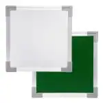 KIVA Non Magnetic One Side Green Board & Back Side White Board Sliver Border 1x1.5 Feet Whiteboard (Green , White ) (30X40CM)