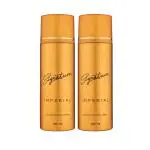 Signature Imperial Deodorant Perfume Body Spray -Pack of 2 (200 ml each)|For Men| Elegant & Distinctive Fragrance|Long Lasting |Fights body odour|Skin Friendly Deo|Everyday Use