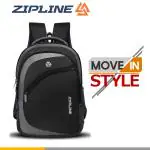ZIPLINE Unisex Casual Polyester 36 L Backpack School Bag Women Men Boys Girls College Bag - Black