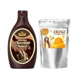 Mr.Kool Orange Instant Drink Mix Powder Pouch 400gm |Delicious Chocolate Syrup 450g Combo (850g)