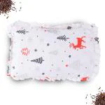 Bumtum Rai Mustard Seeds Pillow For Newborn Baby-Round Head Shaping Baby Pillow |Neck Support Pillow, 0-12 Months (Stag Print, Orange)