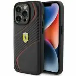 CG MOBILE SAS Ferrari iPhone 15 Pro Max Case [Official Licensed] PU Leather Case with Twist Embossed Lines | Protective Case/Cover Designed for iPhone 15 Pro Max (6.7-Inch) 2023 - Black