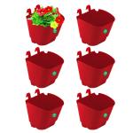 Trustbasket Red Vertical Gardening Hanging Pots, Planters (6)